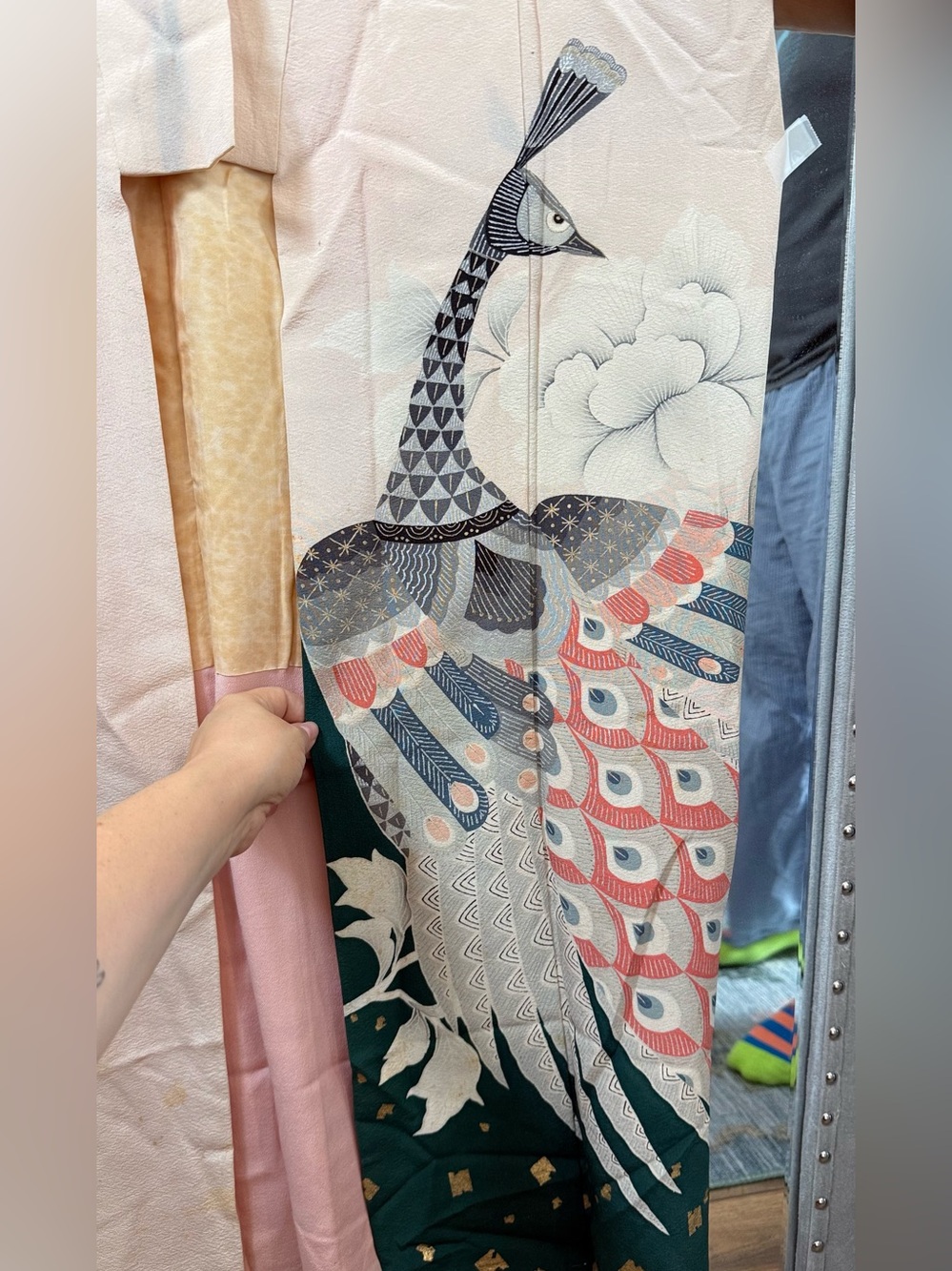 Vintage Silk Peacock Kimono As Is